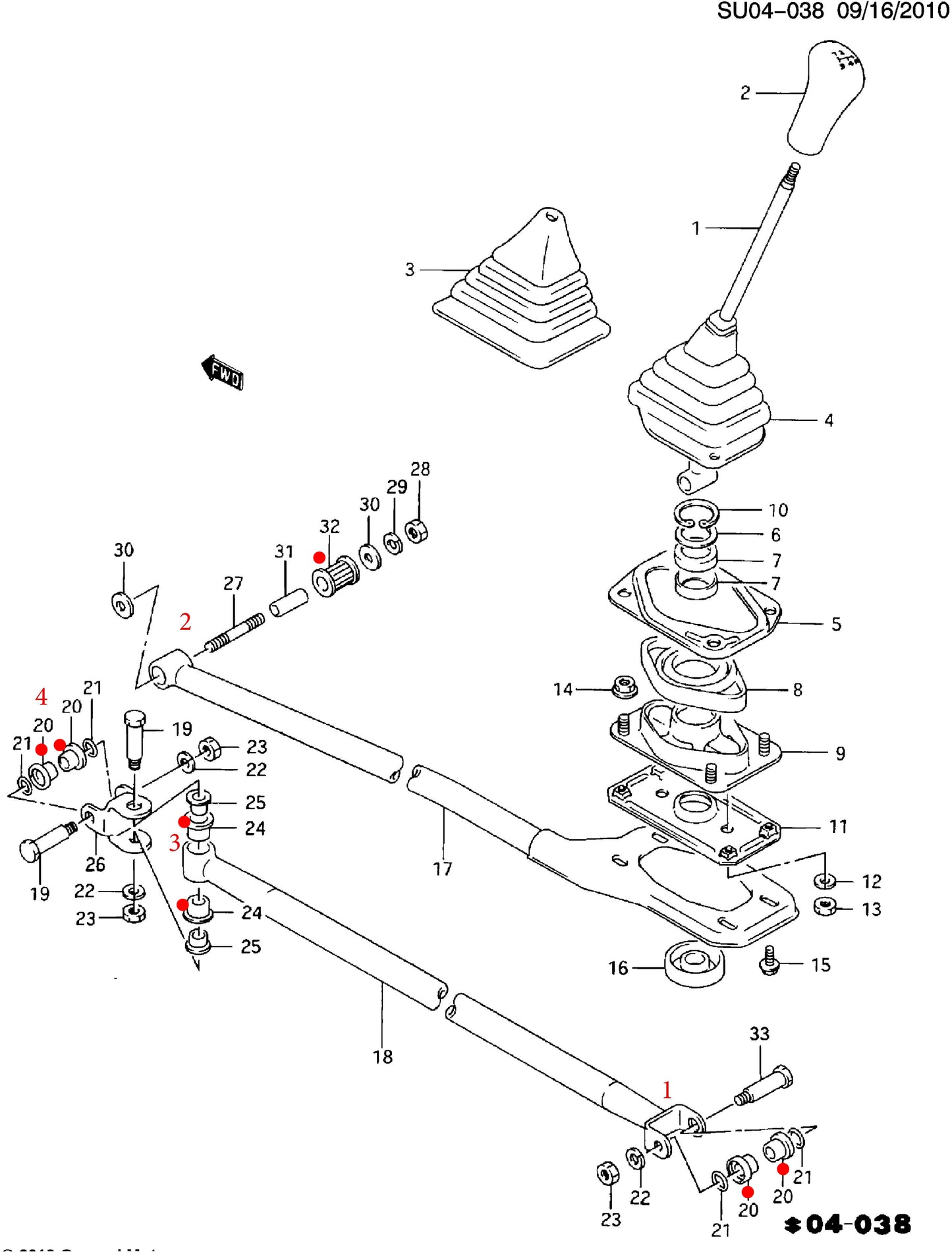 1989 to 2000 Geo Metro / Suzuki Swift Shifter Bushing set